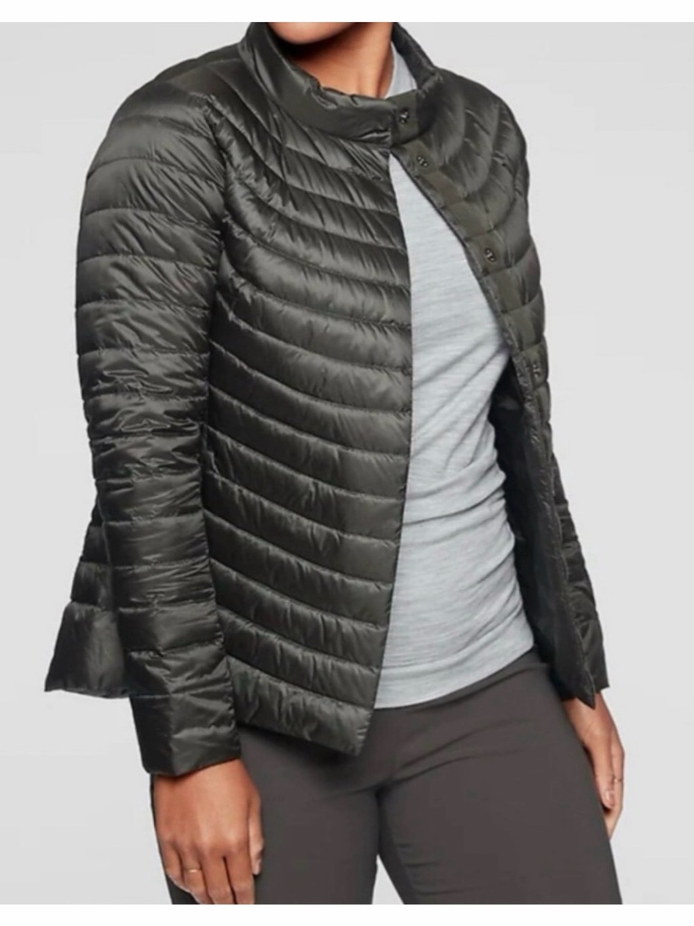 Athleta Packable Downkind Jacket Goose Down Puffer Black 2X